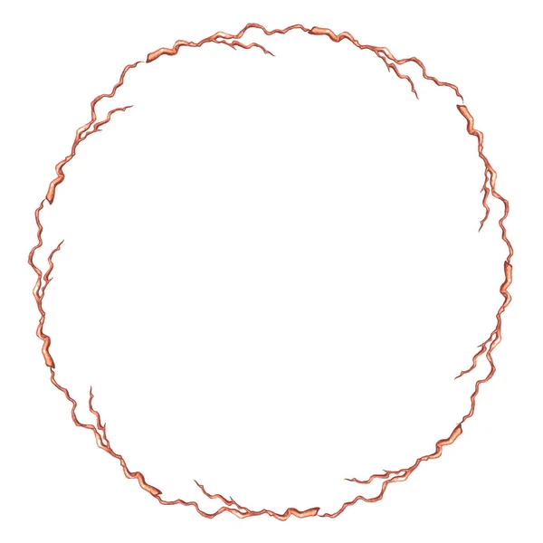 Rahmen Aus Handgezeichneten Zweigen Bordüre Hintergrund Für Grußkarte Text Bild — Stockfoto