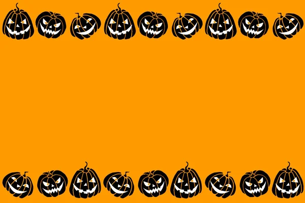 Antecedentes Quadro Para Halloween Borda Superior Inferior Horizontal Borda Elementos —  Vetores de Stock