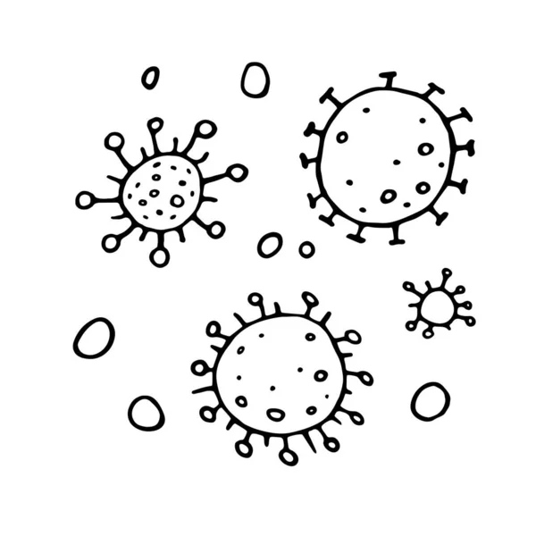 Conjunto Iconos Virus Vectorial Infección Por Bacterias Virales Molécula Coronavirus — Archivo Imágenes Vectoriales