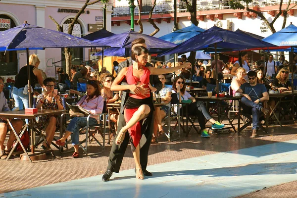 Fantastic Street Tango Dance Plaza Dorrego Square San Telmo Barrio —  Fotos de Stock