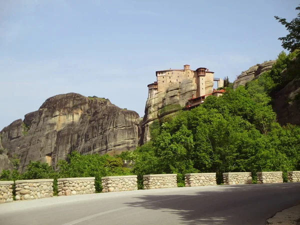 Ruta Montaña Los Preciosos Monasterios Meteora Patrimonio Humanidad Por Unesco —  Fotos de Stock