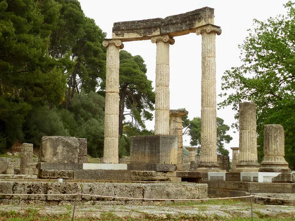 Philippeion Ancient Greek Sanctuary Archaeological Site Olympia Grécia — Fotografia de Stock