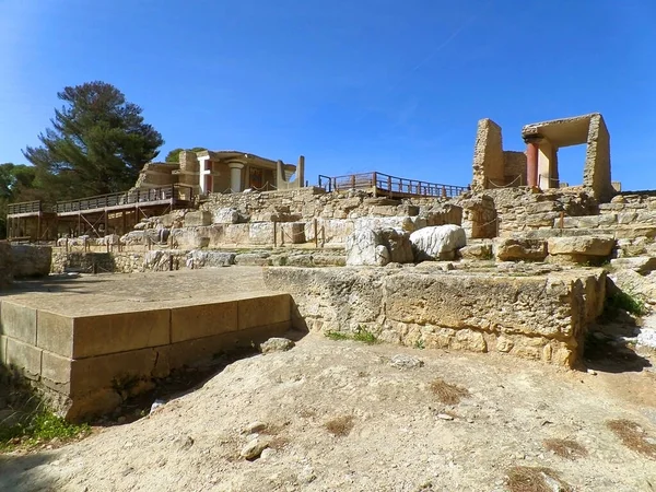 Südeingang Von Knossos Unter Strahlend Blauem Himmel Insel Kreta Griechenland — Stockfoto