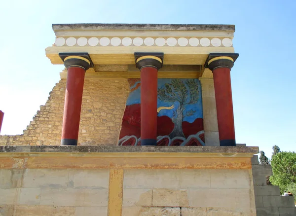 Pozostałości Starożytnym Domu Celnym Knossos Lista Światowego Dziedzictwa Unesco Krecie — Zdjęcie stockowe