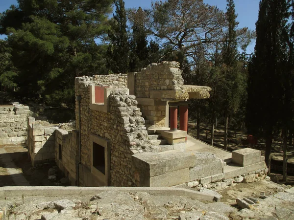 Knossos Ókori Régészeti Lelőhelyének Maradványai Heraklion Kréta Görögország — Stock Fotó