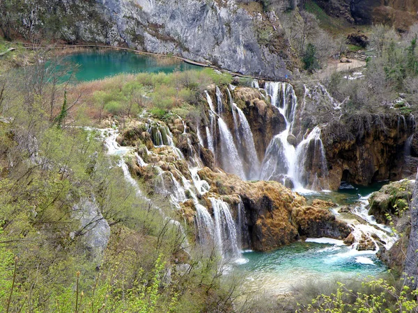 Stunning Landscape Cascades Plitvice Lakes National Park Karlovac County Croatia — Stock Photo, Image