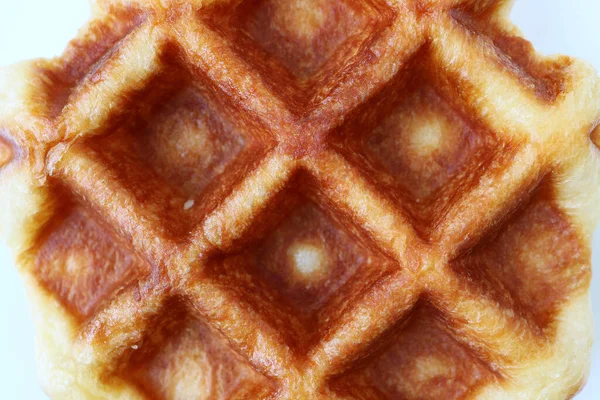 Taze Fırınlanmış Belçika Waffle Inın Doku Arkaplan Görünümü — Stok fotoğraf