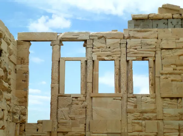 Pozostałości Erechtheion Erechtheum Starożytnej Świątyni Jonowej Akropolu Aten Grecja — Zdjęcie stockowe