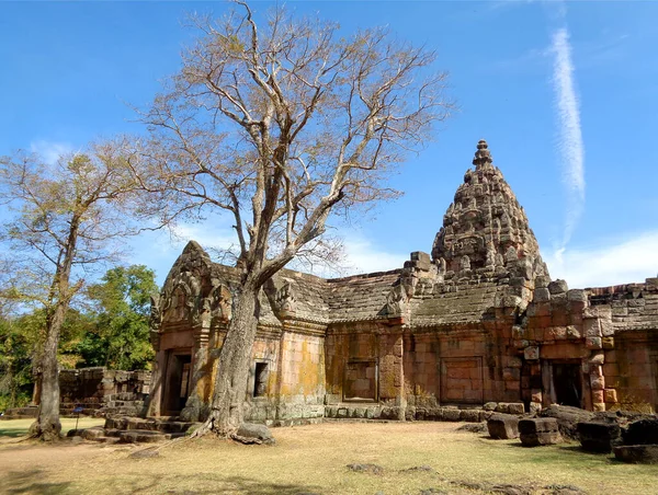 Impressionante Prasat Hin Phanom Rung Antico Tempio Khmer Sotto Cielo — Foto Stock