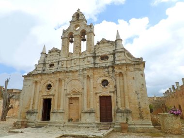 Yunanistan 'ın Girit Adası' ndaki Rethymnon 'daki Arkadi Manastırı