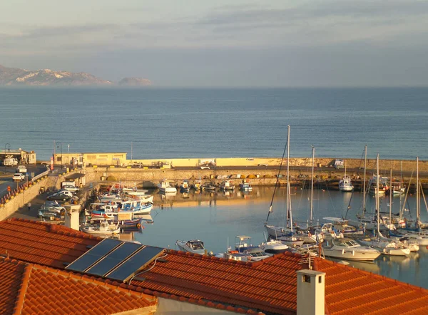 Marina Vid Den Gamla Hamnen Heraklion Morgonsolen Kreta Island Grekland — Stockfoto