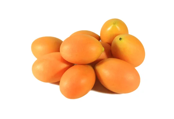 Pile Bright Orange Yellow Fresh Ripe Marian Plum Prang Fruits Royalty Free Stock Photos