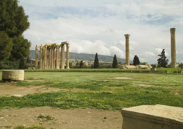 Tempel Van Olympische Zeus Het Centrum Van Athene Griekenland — Stockfoto