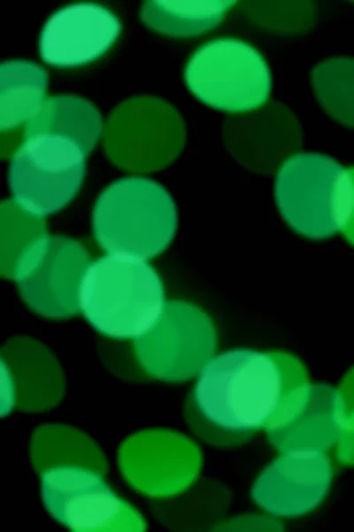 Desfocado Desfocado Desfocado Bokeh Vibrant Green Light Black Para Fundo — Fotografia de Stock