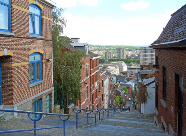 Long Stairway 374 Steps Bueren Mountain Top Liege Região Valónia — Fotografia de Stock