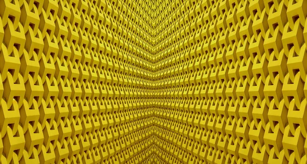 Diminishing Perspectief Van Een Symmetrie Architecturale Lijnen Gele Kleur — Stockfoto