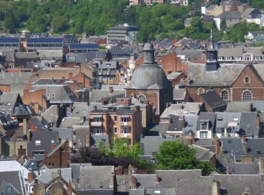 Namur şehrinin çarpıcı hava manzarası, Wallonia regeion, Belçika