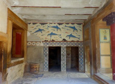 The Queen's Megaron in the Ancient Knossos, Archaeological site on Crete Island of Greece clipart