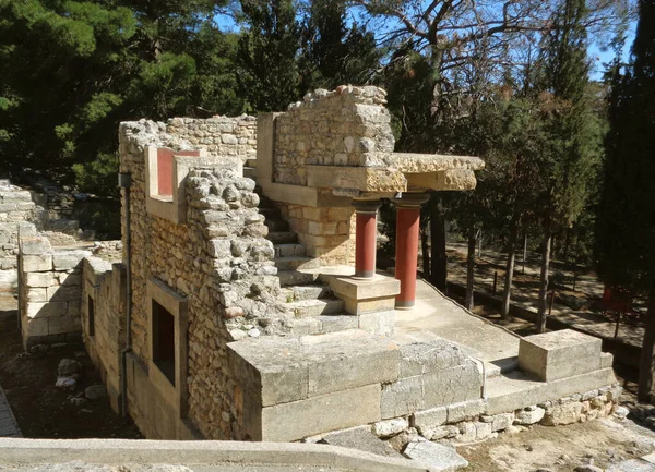 Remains Ancient Archeological Site Knossos Heraklion Kréta Island Greece — Stock fotografie