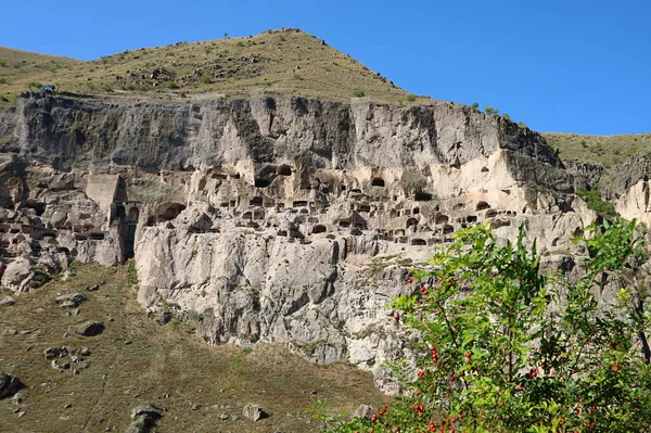 Vardzia Úžasný Středověký Jeskynní Klášter Vykopaný Svahů Hory Erusheti Blízkosti — Stock fotografie