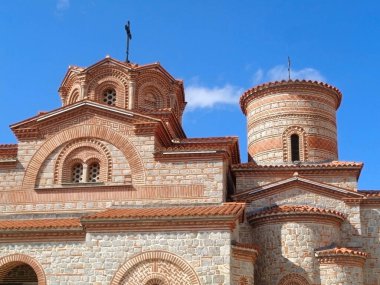 Makedonya 'nın Ohri kentindeki St. Clement Kilisesi' nin çarpıcı dış görünüşü