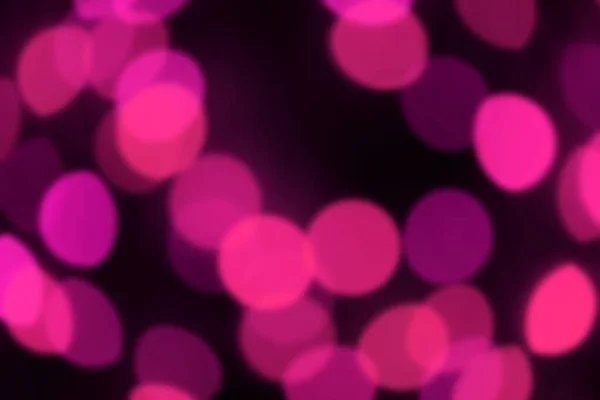 Blurred Bokeh Defocused Out Focus Vibrant Vivid Pink Light Black — Stock Photo, Image