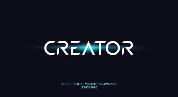 Creator 추상적 기술의 알파벳 디지털 타이포그래피 일러스트 디자인 — 스톡 벡터