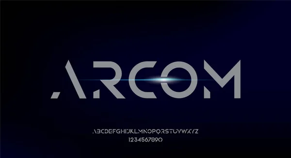 Arcom Современный Минималистский Геометрический Шрифт — стоковый вектор
