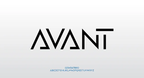 Avant Abstraktní Moderní Minimalistický Futuristický Abecední Font Digitální Typografie Vektorové — Stockový vektor