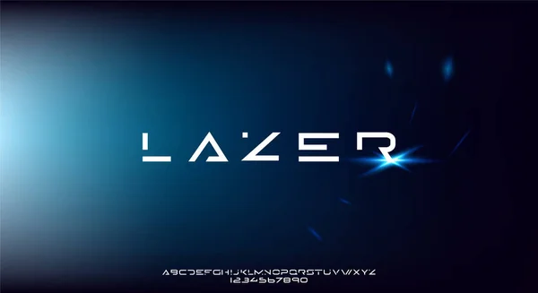 Lazer Une Police Abstraite Moderne Minimaliste Géométrique Futuriste Alphabet Espace — Image vectorielle