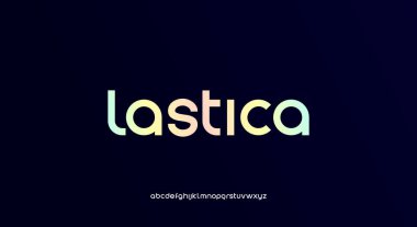 Lastica, modern alfabe küçük harf yazı tipi. minimalist tipografi vektör illüstrasyon tasarımı
