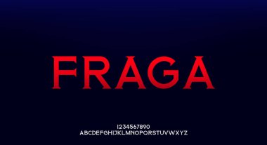Fraga, zarif bir alfabe yazı tipi ve numarası. Premium büyük moda tasarım tipografisi. vektör illüstrasyonu