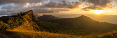 Chiang Mai, Tayland doi monjong üstündeki güzel manzara günbatımı