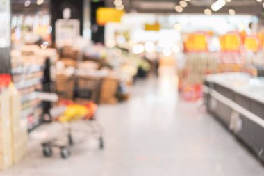 Süpermarketin bulanık görüntüsü soyut