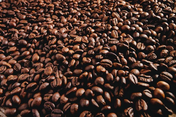 Φρυγμένους Κόκκους Καφέ Στο Φόντο — Φωτογραφία Αρχείου