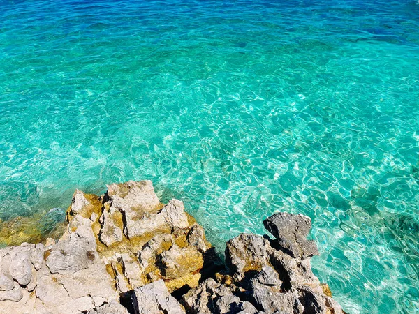 Rocks Blue Cristal Sea Background Summer Background — Stock Photo, Image