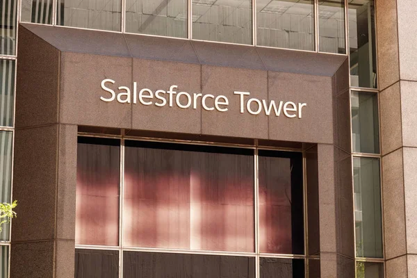 Indianapolis Sekitar Bulan Mei 2018 Eksterior Dari Salesforce Tower Salesforce — Stok Foto