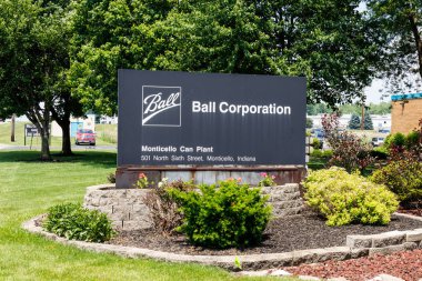 Monticello - Haziran 2018 yaklaşık: top Corporation metal bölümü ambalaj. Kuzey Amerika başka bir üretici ben kutular daha fazla içecek topu sağlar