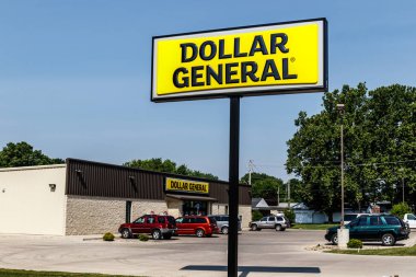 Logansport - Circa June 2018: Dollar General Retail Location. Dollar General is a Small-Box Discount Retailer III clipart
