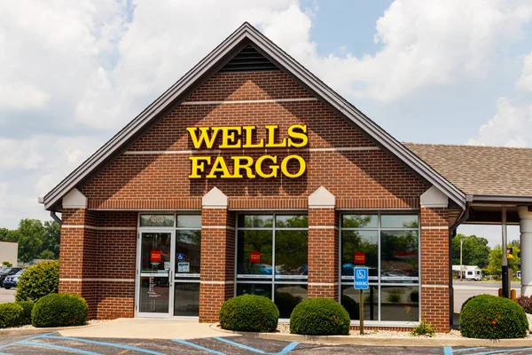 Monticello Vers Juin 2018 Signalisation Logo Wells Fargo Wells Fargo — Photo