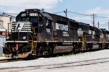 Ft. Wayne - Circa June 2018: Norfolk Southern Railway Engine Train. NS is a Class I railroad in the US and is listed as NSC II clipart