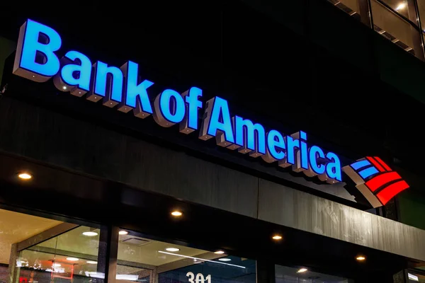 Indianapolis Temmuz 2018 Yaklaşık Bank America Banka Kredi Şube Bank — Stok fotoğraf