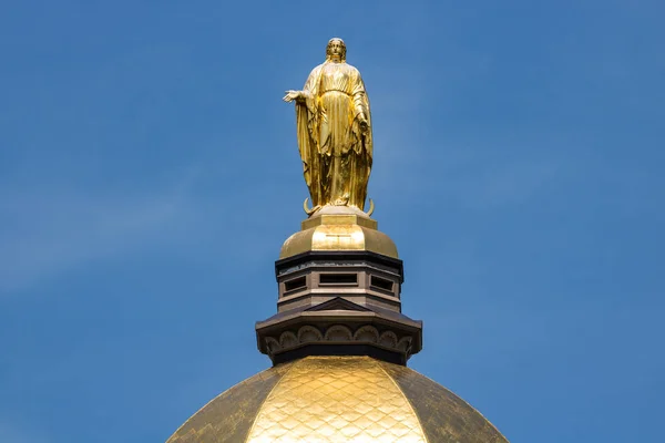 Notre Dame Circa Agosto 2018 Estatua Virgen María Sobre Cúpula — Foto de Stock