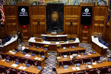 Indianapolis - Ocak 2019 yaklaşık: Indiana devlet, temsilciler için ve bir tasarıya karşı argümanlar hazırlanması oturumda ben
