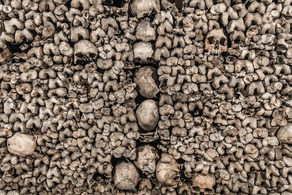 Párizs Május 2011 Ijesztő Koponyák Csontok Katakombákban Párizs — Stock Fotó