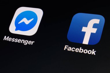 Indianapolis - Şubat 2019 yaklaşık: App simgeleri sosyal medya devi Facebook App. Gizlilik endişelere rağmen Facebook 2 milyar kullanıcıya II sahiptir.