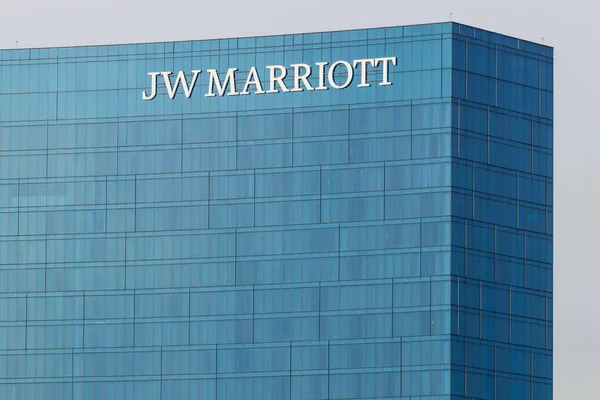 Indianápolis: Circa marzo 2019: JW Marriott Hotel. El JW Marriott es una cadena mundial de hoteles de lujo I — Foto de Stock
