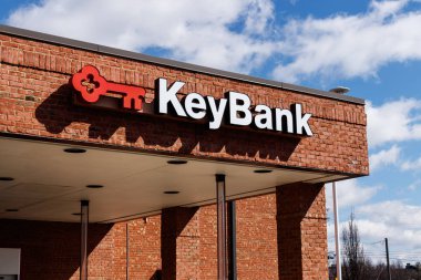 Indianapolis - Mart 2019 yaklaşık: Keybank tüketici şube. Keybank içinde bir bölgesel banka dayalı Cleveland olduğunu ben