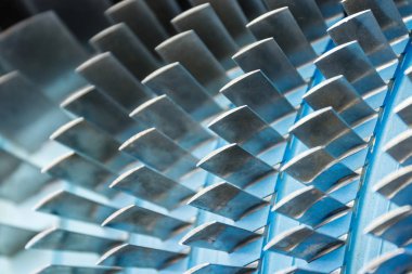 Hava kompresör türbin kanatları bir uçak Jet artyakıcıları jet motoru. (Alan sığ derinliği) II