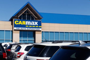 Las Vegas - Circa June 2019: CarMax Auto Dealership. CarMax is the largest used and pre-owned car retailer in the US II clipart